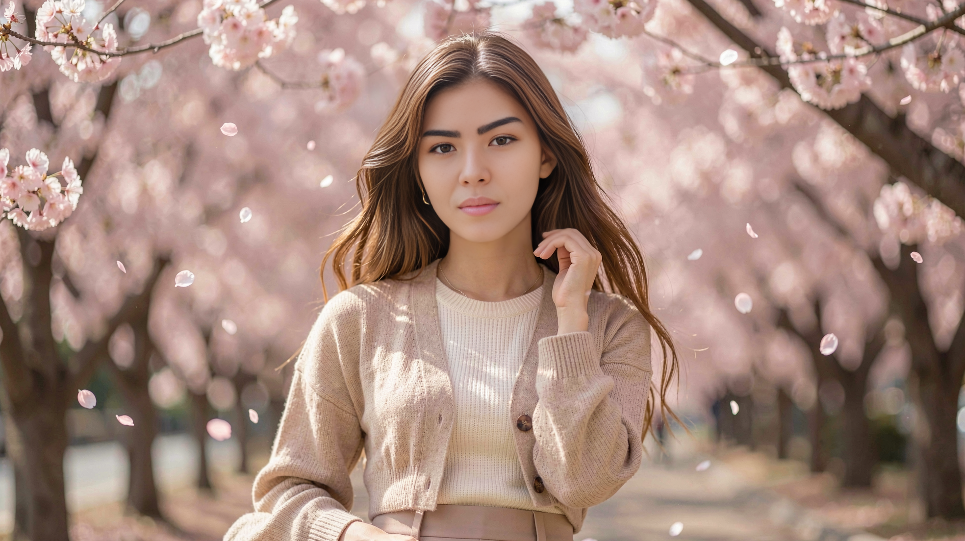Sakura-inspired portrait transformation - after